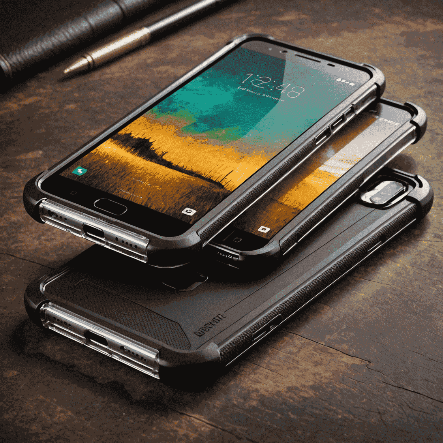 Various protective cases for smartphones, including rugged, slim, and clear designs